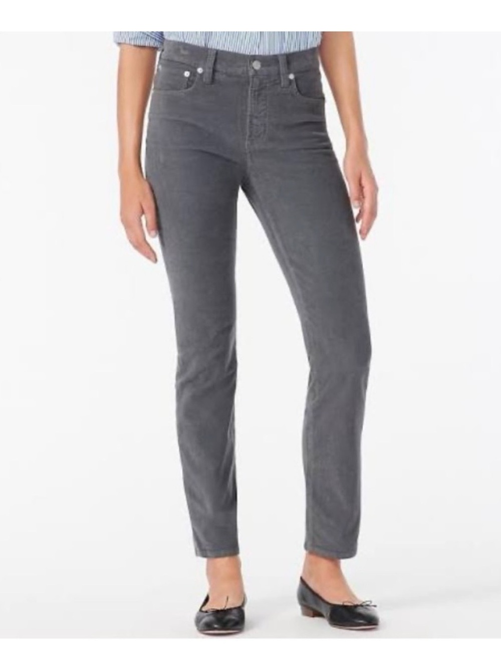J. Crew Gray High Rise Toothpick Corduroy Pants